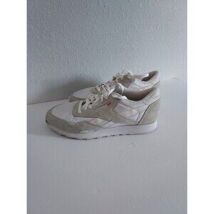 Reebok Men's Classic White Nylon Suede Sneakers Shoes Size 9.5